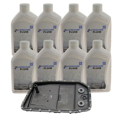 OEM ZF Oil Pan and Filter Kit with 8L Auto Trans Fluids For Jaguar XF S-Type