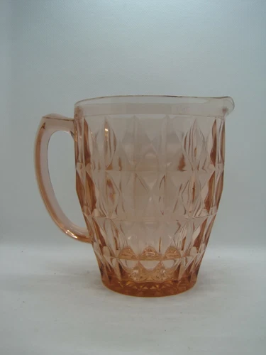 Vintage Jeannette Pink Depression Glass 52 oz. Pitcher Windosr