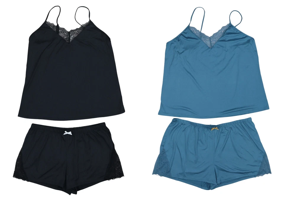 Flora Nikrooz Stacy Solid Color Cami & Shorts 2-Piece Women's Pajama Set NWT