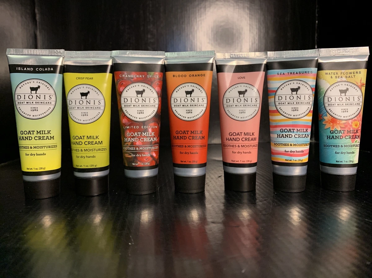 Dionis Goat Milk Hand Cream 1oz Soothes Moisturizer Var Island Colada Crisp