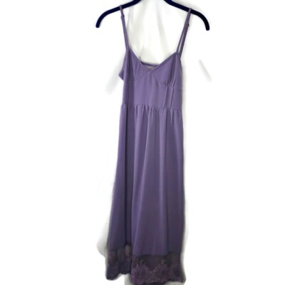 Tobi Open Back Purple Midi Dress Size Small Lace Hem and Back | eBay