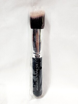 BS-Mall FACE FLAT ANGLED Brush Black Chrome Synthetic Premium Full Size New RARE