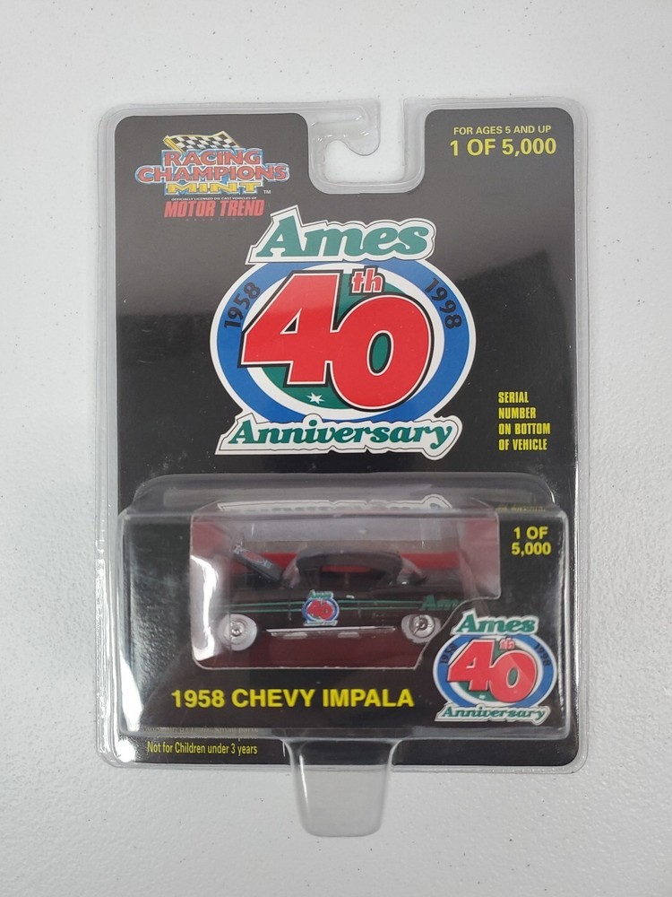 Racing Champions Ames 1958 Chevy Impala Black 40th Anniversary New 1998