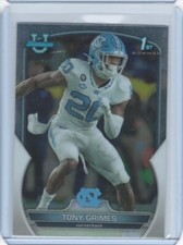 2022 Bowman Chrome University 75   Tony Grimes North Carolina Tar Heels