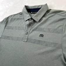 Banyan Cay Travis Mathew Mens Shirt Medium Gray Chest Pattern Golf Polo Active