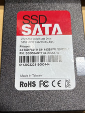 Lot of 22 Phison 64GB 2.5" SATA SSD SSB064GTTC7-SBA4-W 60%+ Health