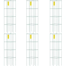Tomato Cages Plant Support Cages 6Pack Square Steel 3.3FT Green for Garden