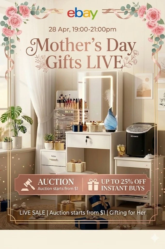 Mother's Day Gifts LIVE: Auction Deals + Up to 25% OFF!