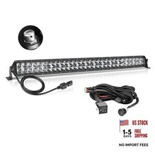 LED Light Bar Kit with Wiring Harness 5D Optics Lens 300W Double Row 30 Inch