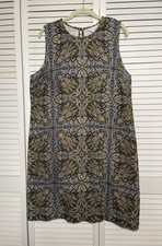 J. Jill Shift Dress Paisley Print Sleeveless Rear Keyhole Women's Size Large