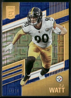 2022 Donruss Elite #68 T.J. Watt Blue #/10
