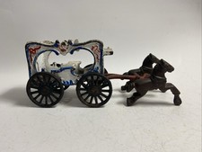 Vintage Cast Iron Horse Drawn - Circus Wagon Toy - 2 Horse Team