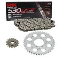 Kettensatz Yamaha FZ6 Fazer 04-09 Kette RK 530 ZXW 118 Offen 16/46