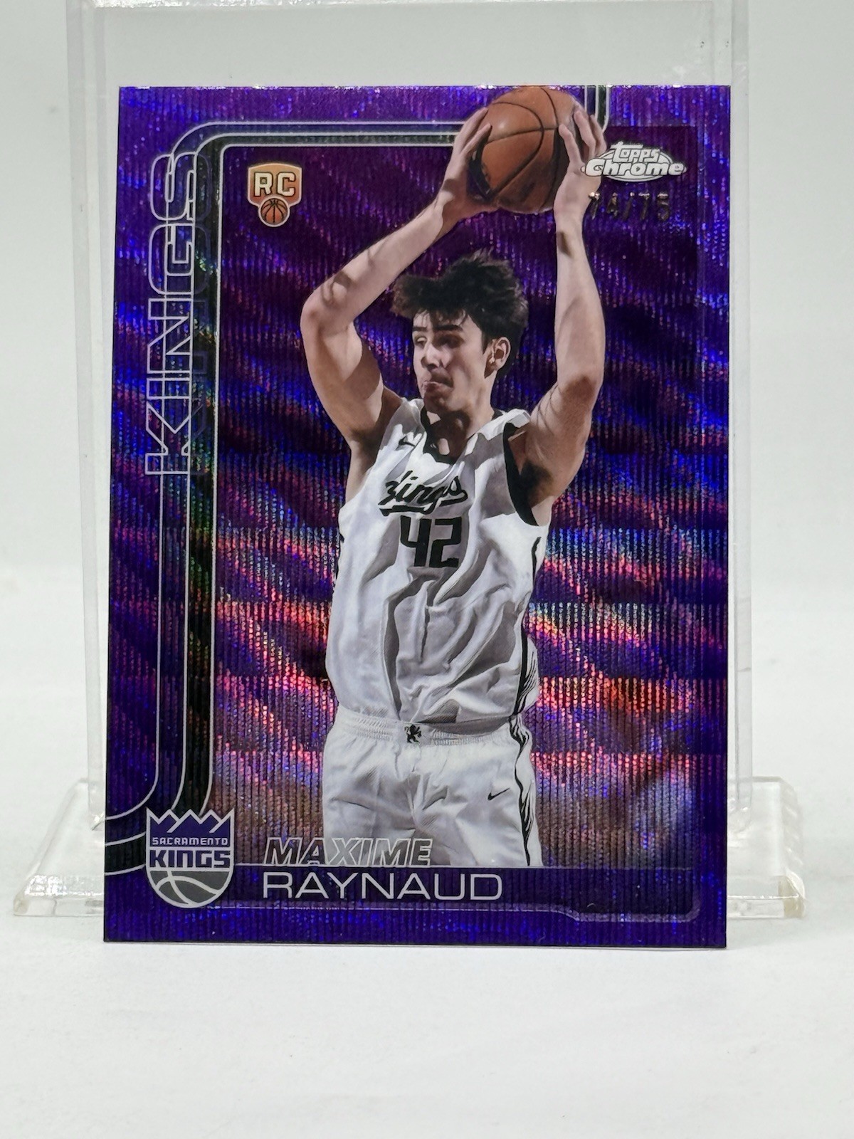 2025 topps Chrome Purple Wave #293 MAXIME RAYNAUD (#'d / 75) RC