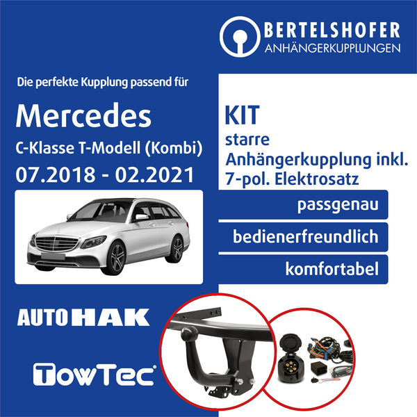 für Mercedes C-Klasse T-Modell (Kombi) S205 18- AHK Starr +7Pol Spez E-Satz TOP-image