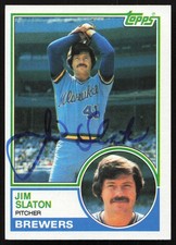 Jim Slaton Signed 1983 Topps Card #114 Milwaukee Brewers