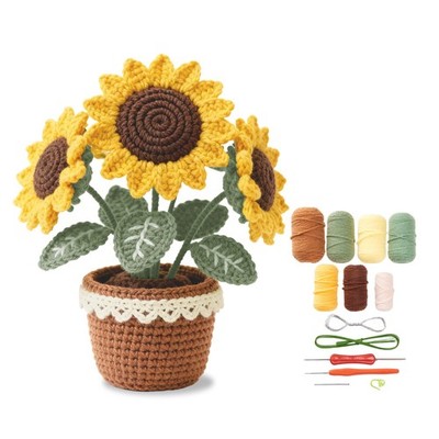 ADDZRZR Easy Crochet Sunflower Kit for 2.6 x 7.2 x 9.4 inches, sunflower 