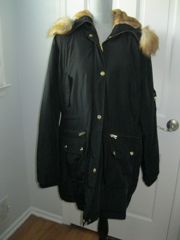 BEBE BLACK PARKER COAT SIZE 2X