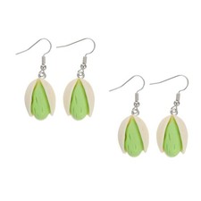  4 Pezzi Orecchini Pendenti a Pistacchio: Nuovi Orecchini a Goccia 3D in Resina con