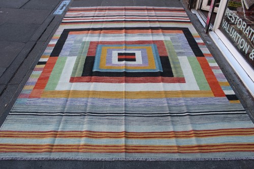 Vintage Kilim Traditional Hand Made Oriental Orange Wool Large Kilim 302x205cm
