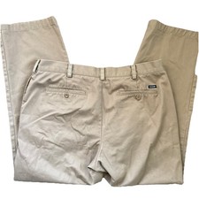 Izod khaki Pants mens 36 31 Tan straight Fit Cotton casual preppy chinos