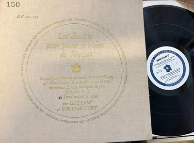 LILLI KRAUS  WILLI BOSKOVSKY MOZART  sonatas  LES DISCOPHILES FRANCAIS DF 121/2