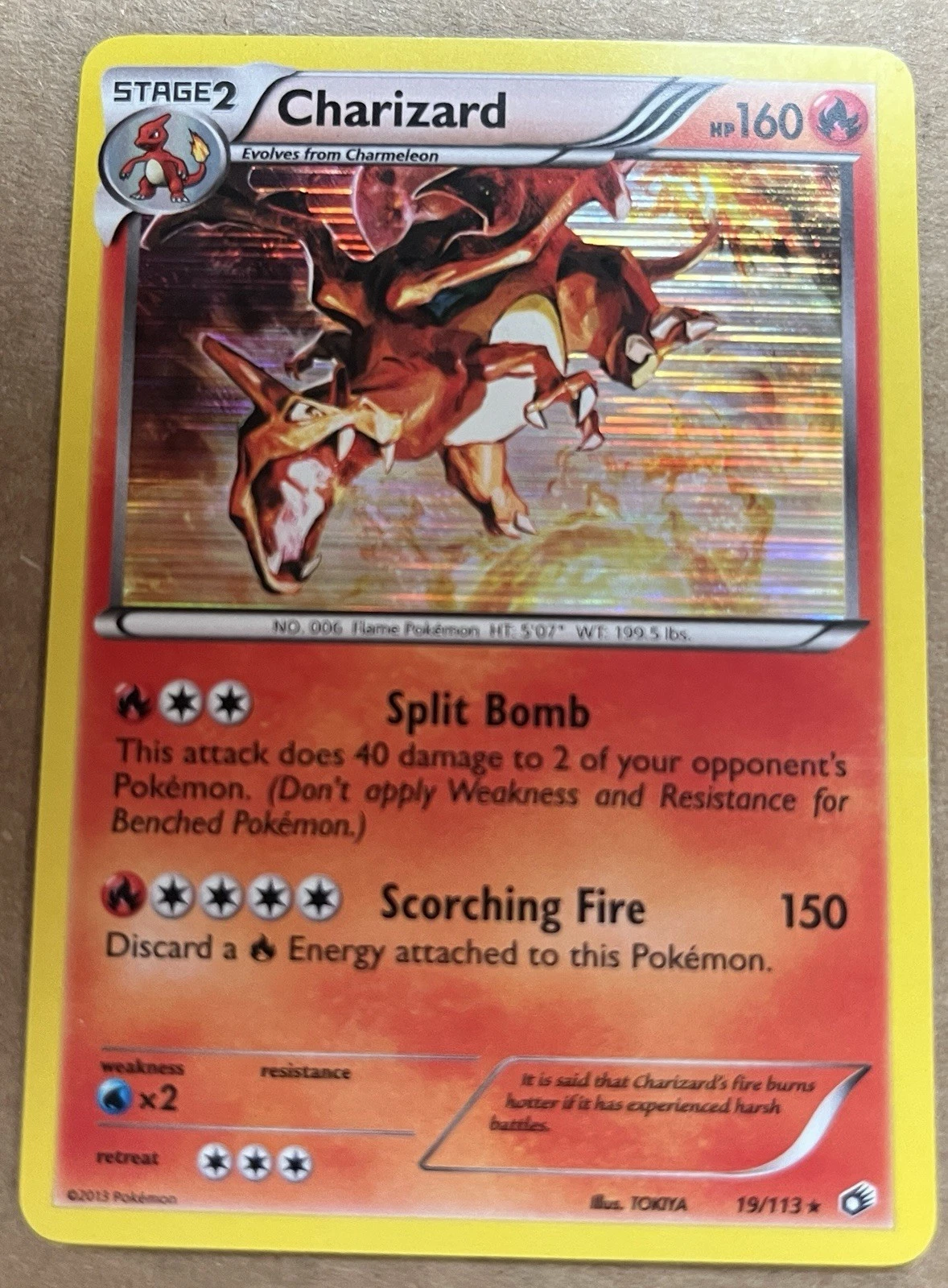 Charizard - 19/113 - Holo - Rare - Legendary Treasures [LP / Lightly Played]