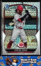 Carlos Jorge 1st 2023 Bowman Chrome Prospects Mojo Refractors #BCP-120 Reds