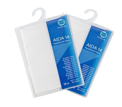 Aida Stoff 14ct 2er Set 39x45cm Mouldmaster Weiß Stickerei Aida05PK2