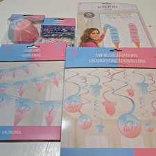 New Gender Reveal Party Decorations Kit - Boy Or Girl Cupcake Confetti Garland