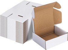 6X4X2 Inches Shipping Boxes Pack of 25, White Small Corrugated Cardboard Box for