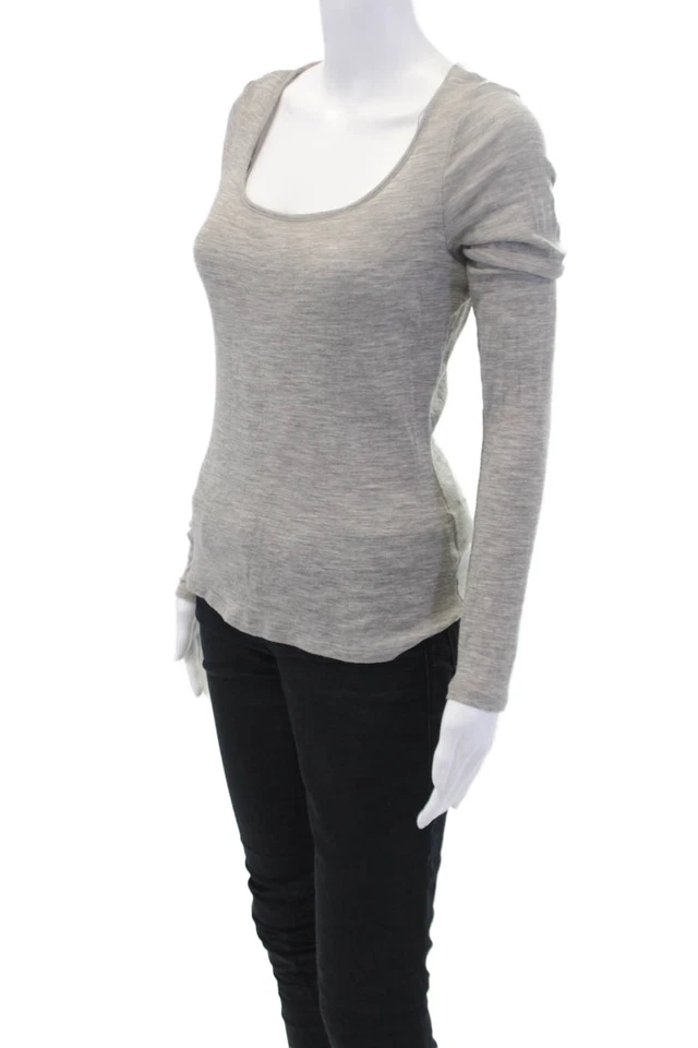 & Other Stories Camisa Informal Mujer Lana Manga Larga Cuello Redondo Gris Talla M Foto 2 de 4