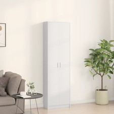 Modern Wooden Narrow 2 Door Bedroom Wardrobe With Storage Shelves Wood Closet