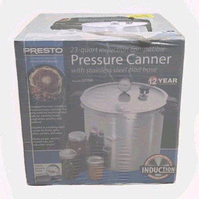 Presto 23-Qt Induction Pressure Canner Cooker 01784 w Stainless Steel-Clad Base