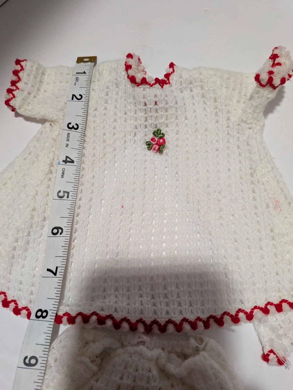 Vintage Crochet/Knitted Baby Doll Infant Clothes Handmade Baby Cloth Grannycore