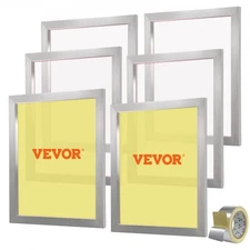VEVOR Screen Printing Kit,6 Pieces Aluminum Silk Screen Printing Frames,20x24inc