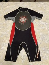 Youth 12-14 O'Rageous Spring Shorty Neoprene Wet Suit Blk/grey/red