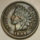 USA Indian Head Cent 1898 - Bronze - VF - 3075 *