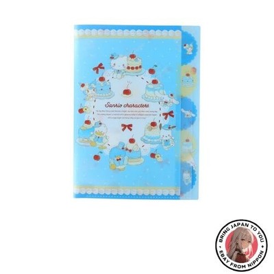 Sun-Star Stationery Sanrio Characters Goods Clear File A4 Size 5 Pockets Sky