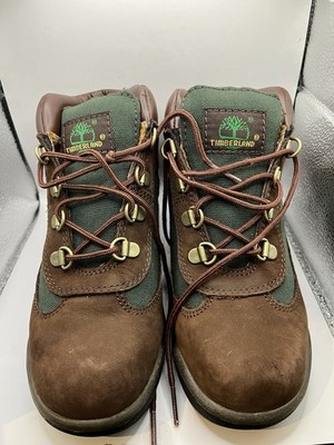 Timberland Field Boots Brown Green Beef Broccoli Youth Shoe Boys Size 3