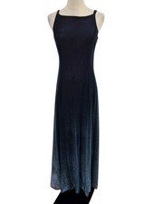 Vtg 90s Betsy Adam Metallic Shimmer Maxi Dress Blue Purple Sz 8 Castelcore Fairy