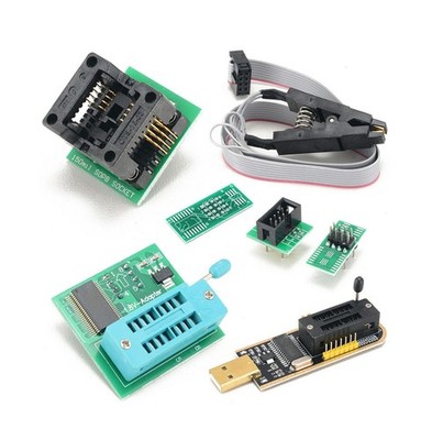 CH341A USBProgrammKit 24/25 Series EEPROM Flash BIOS SOIC8 SOP8 Clip Adapter ...