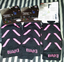 Experia THORLO Coolmax 3 Pair Crew Socks Black/Hot Pink Small M 6-8/W 7-9