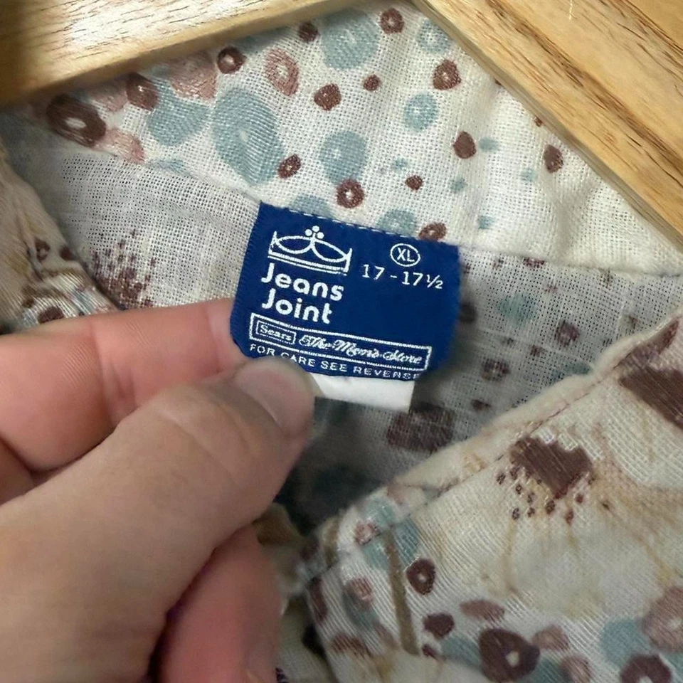 Camisa Western Vintage Sears Jeans Articulada Floral Loca Cuello Ancho Abotonada XL Foto 2 de 4