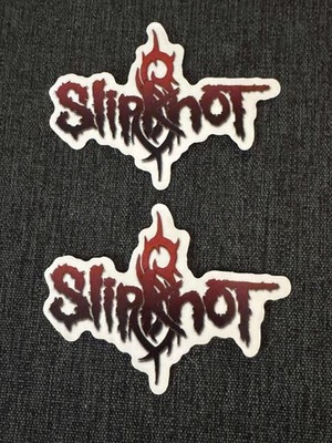Lot of (2) SLIPKNOT 2 1/4'' x 3'' White Red Logo Stickers FAST! FREE SHIP!