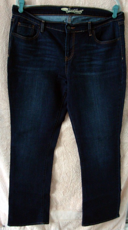 OLD NAVY Women's Sweetheart Straight-Leg Jeans - Size 14 - Dark Wash Denim GUC