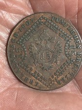 AUSTRIA, Empire Franz II era large 1807A copper 15 Kreuzer; rare Au/bu red-brown