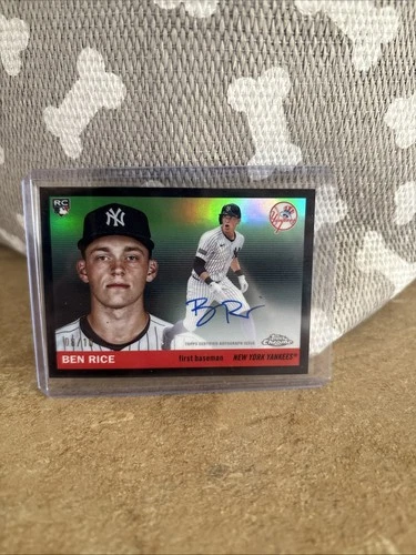 2025 Topps Chrome Platinum Anniv. BEN RICE Black Refractor Auto RC /10 Yankees