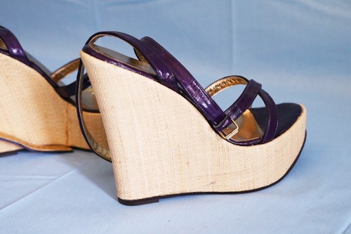 D&G Sandals Wedges Platform Dolce and Gabbana Purple 37 Heel 14 - Picture 12 of 21