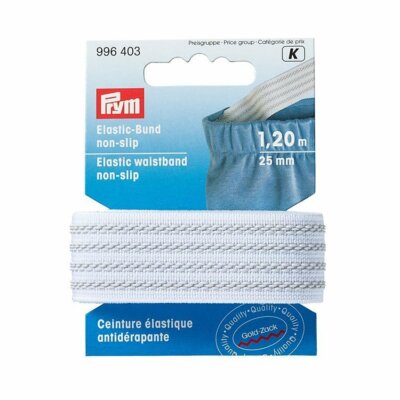 Prym Elastic-Bund - non slip [25 mm x 1,2 m] | weiß